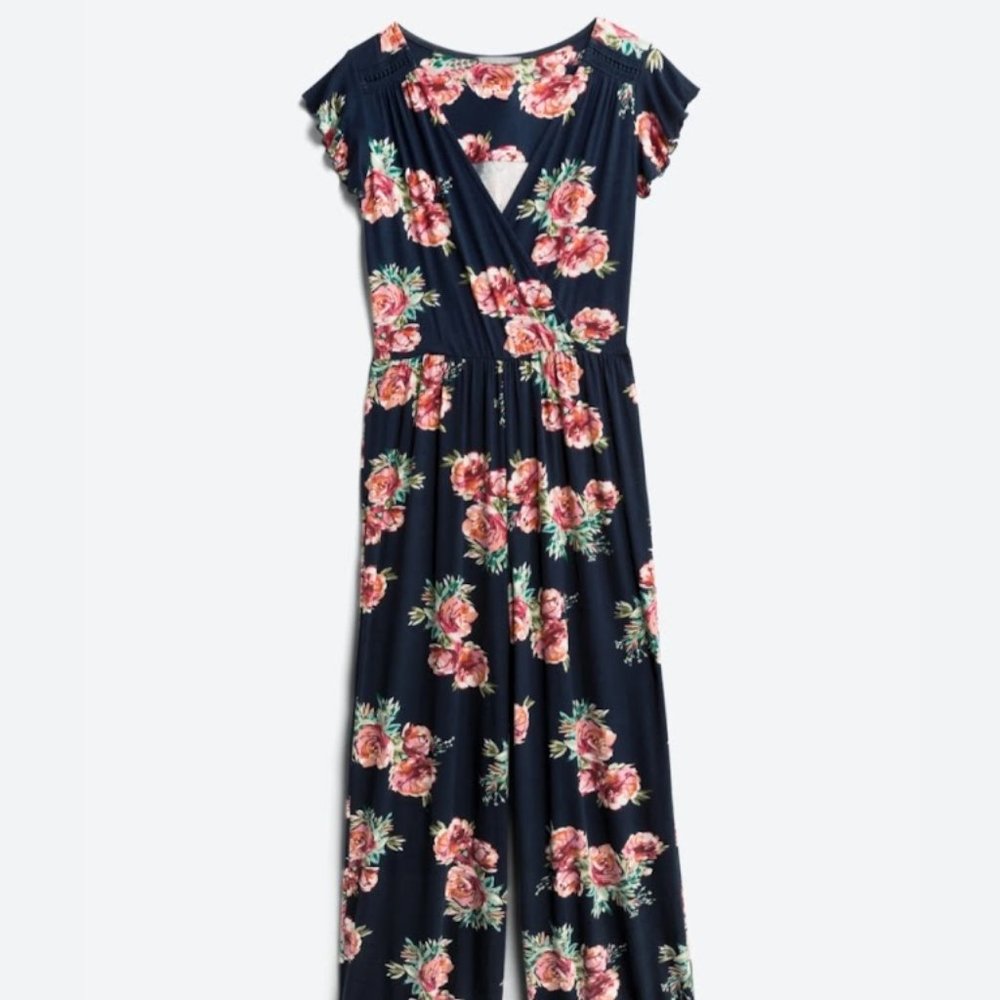 LOVEAPPELLA Valentina Crochet Trim Knit Jumpsuit